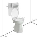 Zestaw WC bidet, deska, spłuczka dla seniorów oraz osób niepełnosprawnych z odpływem poziomym ZES03