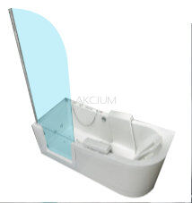 Wanna z drzwiami i opuszczanym siedziskiem 1700x750 RISER