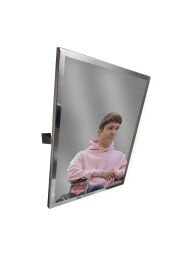 Lustro uchylne w ramie ze stali nierdzewnej mat 600x400 AKC600400M